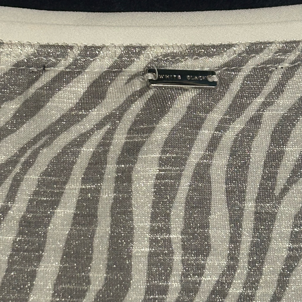 Women's White House Black Market Top Size M Gray Zebra Print - Picture 6 of 6